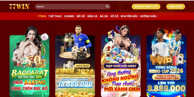 Giao diện 77Win nổi bật